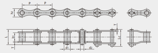 ZGS38 combine harvester chains