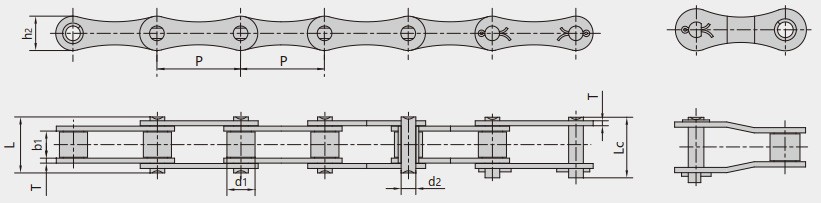 S type, C type steel roller chains